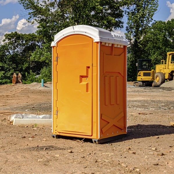 how often are the portable restrooms cleaned and serviced during a rental period in De Lancey Pennsylvania